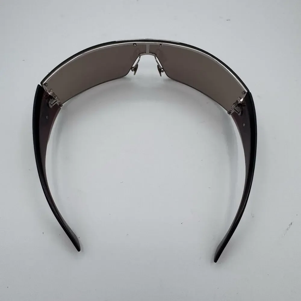 Vintage Emporio Armani EA 9423/S Shield Sunglasses Brown Y2K Made in Italy